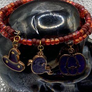 Witch B*tch Red, Purple and Gold Spooky Bracelet